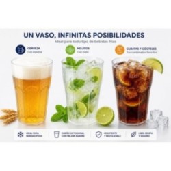 Sanjoma Chemical Solutions Vasos Reutilizables 33 cl | Vasos Octogonales Premium Libres de BPA | Vasos de Plástico Rígido para C