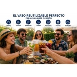 Sanjoma Chemical Solutions Vasos Reutilizables 33 cl | Vasos Octogonales Premium Libres de BPA | Vasos de Plástico Rígido para C