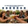 Sanjoma Chemical Solutions Vasos Reutilizables 33 cl | Vasos Octogonales Premium Libres de BPA | Vasos de Plástico Rígido para C