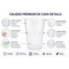 Sanjoma Chemical Solutions Vasos Reutilizables 33 cl | Vasos Octogonales Premium Libres de BPA | Vasos de Plástico Rígido para C