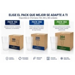 Sanjoma Chemical Solutions Vasos Reutilizables 33 cl | Vasos Octogonales Premium Libres de BPA | Vasos de Plástico Rígido para C