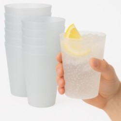 Sanjoma Chemical Solutions Vasos Reutilizables 480ml para Sidra – Plástico Transparente Reforzado – Resistentes y ligeros Fiesta