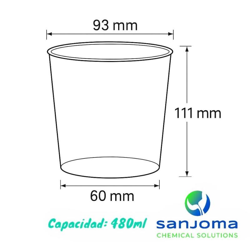 Sanjoma Chemical Solutions Vasos Reutilizables 480ml para Sidra – Plástico Transparente Reforzado – Resistentes y ligeros Fiesta
