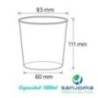 Sanjoma Chemical Solutions Vasos Reutilizables 480ml para Sidra – Plástico Transparente Reforzado – Resistentes y ligeros Fiesta