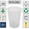 Sanjoma Chemical Solutions Vasos Reutilizables 480ml para Sidra – Plástico Transparente Reforzado – Resistentes y ligeros Fiesta