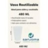 Sanjoma Chemical Solutions Vasos Reutilizables 480ml para Sidra – Plástico Transparente Reforzado – Resistentes y ligeros Fiesta