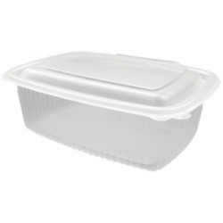 Sanjoma Chemical Solutions Envases Reutilizables con Tapa Bisagra | Plástico Transparente PP | Apto Microondas y Reciclable | Co