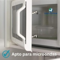 Sanjoma Chemical Solutions Envases Reutilizables con Tapa Bisagra | Plástico Transparente PP | Apto Microondas y Reciclable | Co
