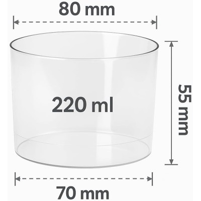 Pack economico vasos chiquitos - Material Poliestireno reutilizable - Color Transparente