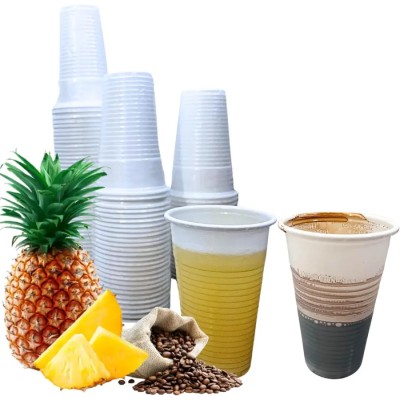 500 uni Vasos Desechables Plastico Blanco 220ml